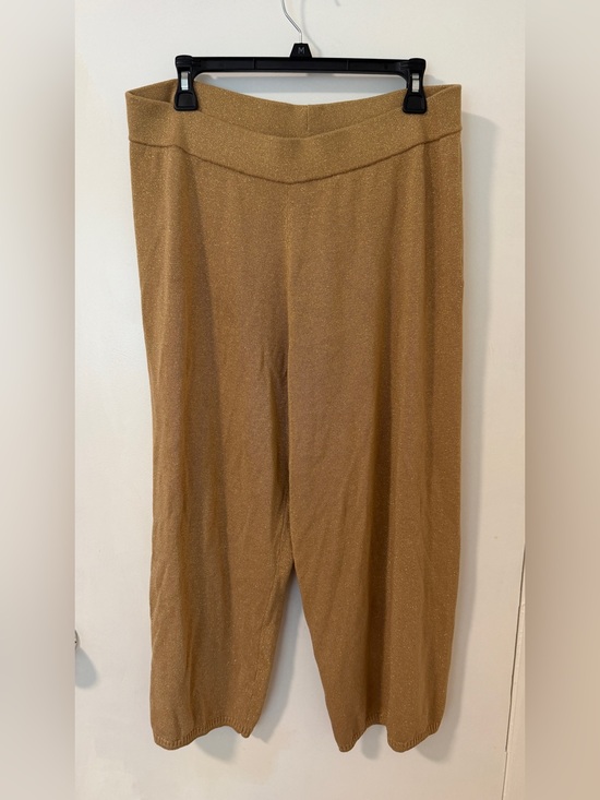 Donna Karan Pants - Donna Karan Metallic Camel Wide-Leg Pants